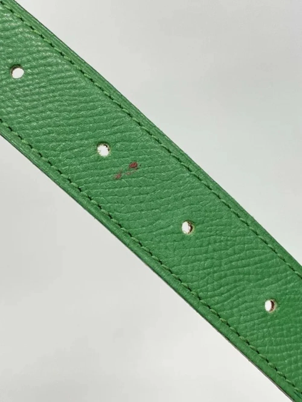 Authentic HERMES green brown reversible Constance gold H belt 80cm